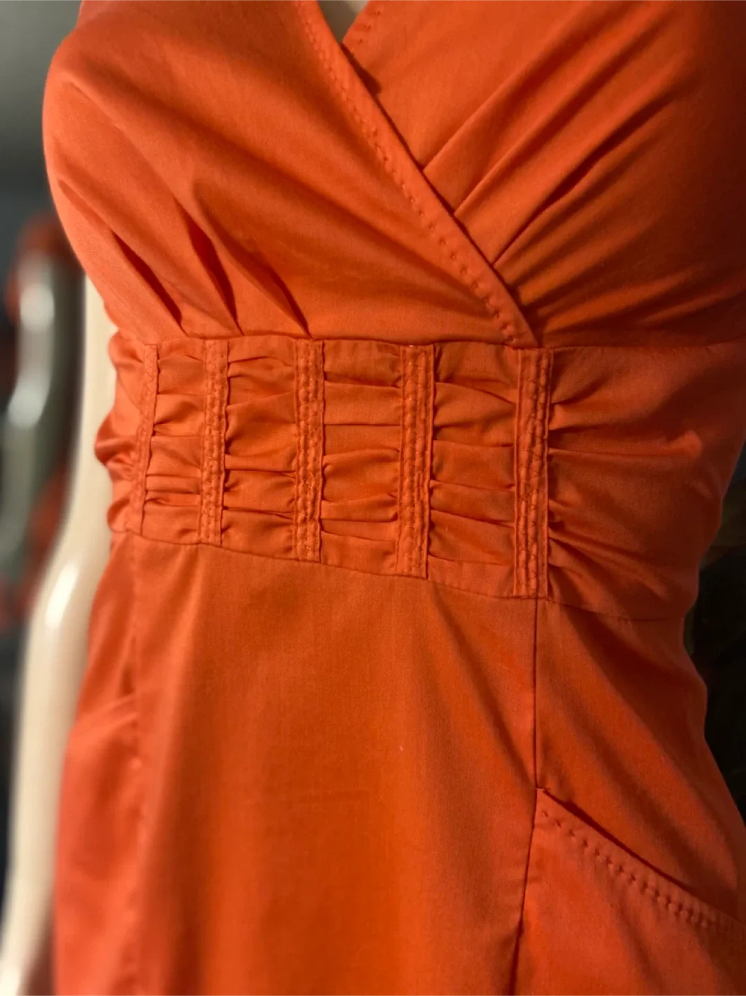 🥕NEW Jones New York Orange Stretch  Casual Dress Petites Size 4 image indicator(9)