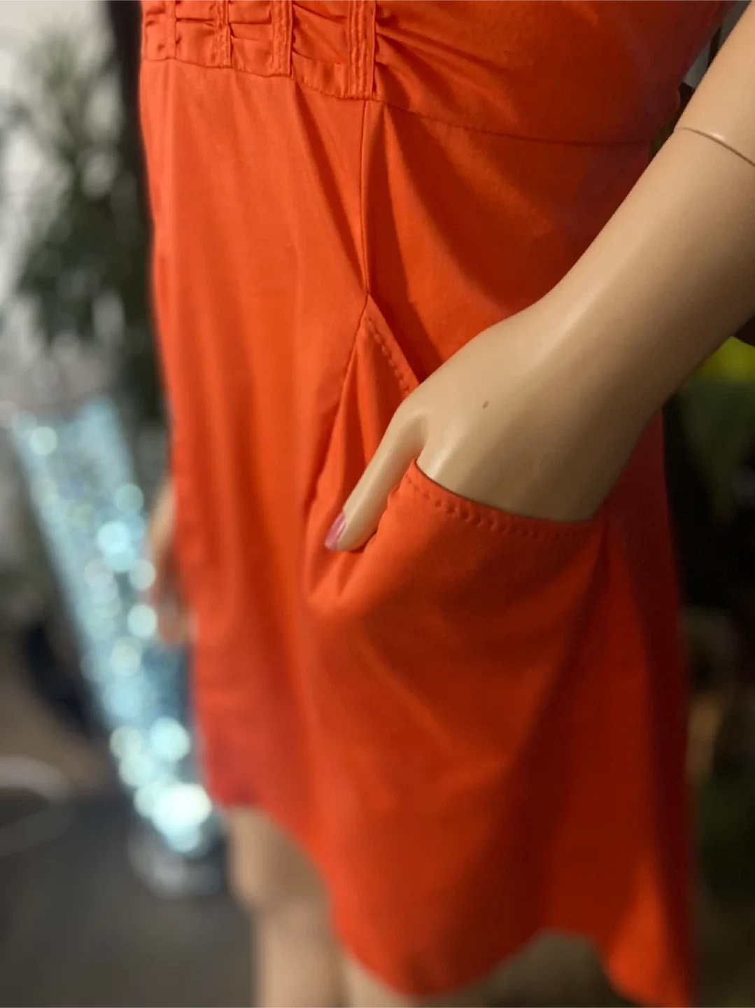 🥕NEW Jones New York Orange Stretch  Casual Dress Petites Size 4 image indicator(10)