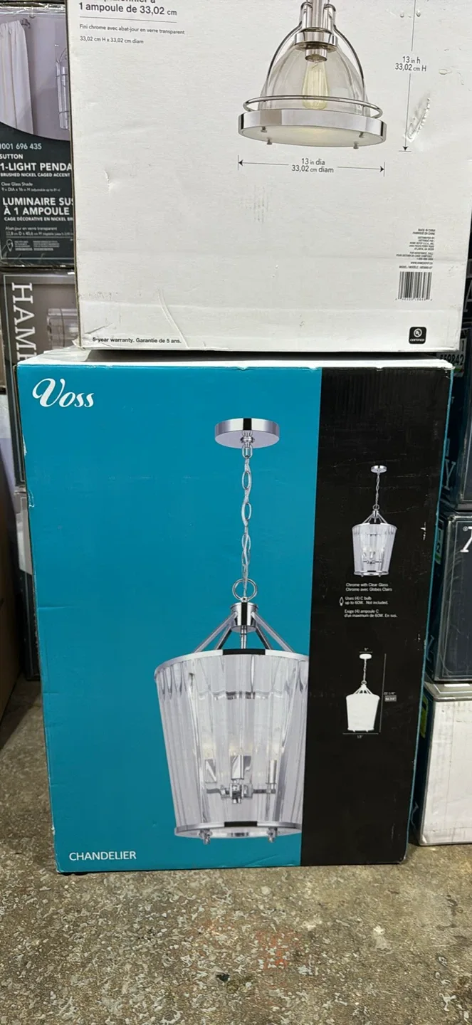 Voss Chandelier - Chrome and Clear Glass image indicator(4)