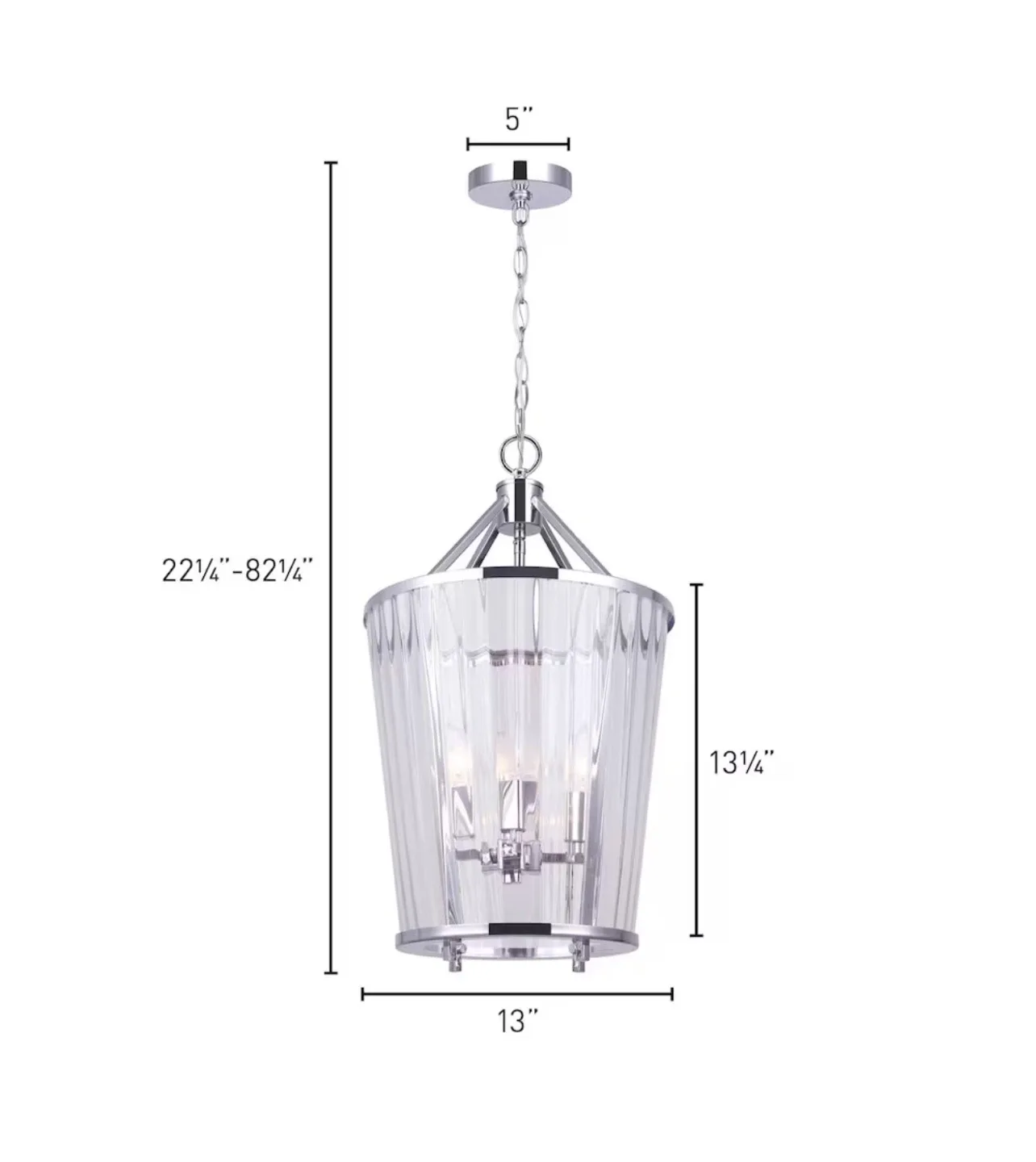 Voss Chandelier - Chrome and Clear Glass image indicator(3)
