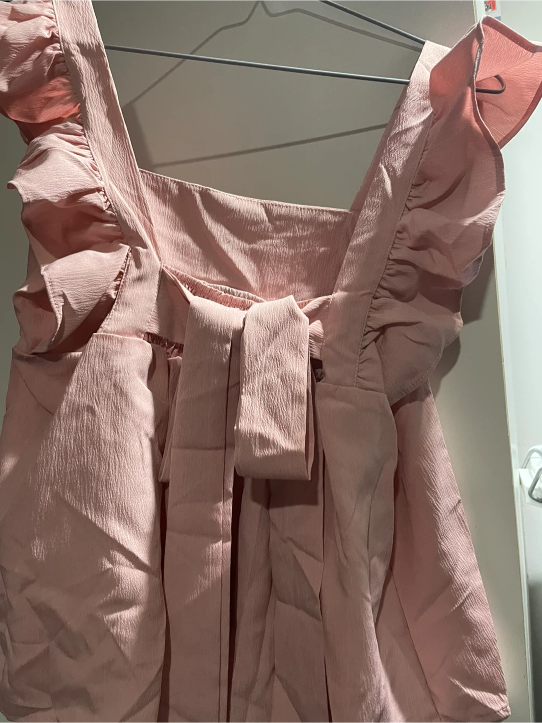 Pink Ruffle Sleeve Tie-Back Top - photo 2