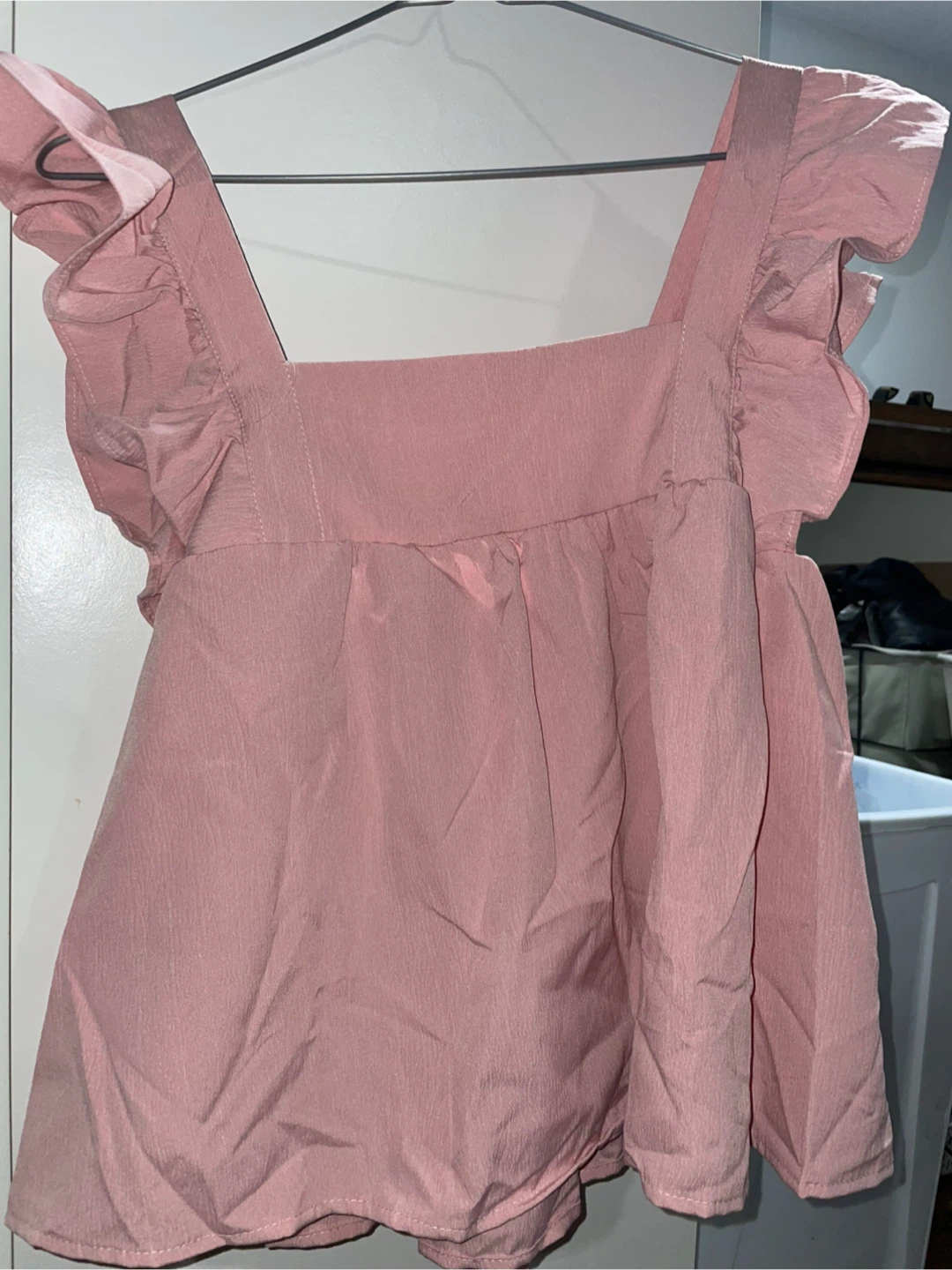 Pink Ruffle Sleeve Tie-Back Top - photo 3