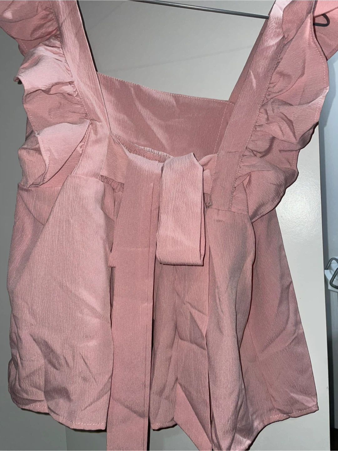 Pink Ruffle Sleeve Tie-Back Top - photo 4