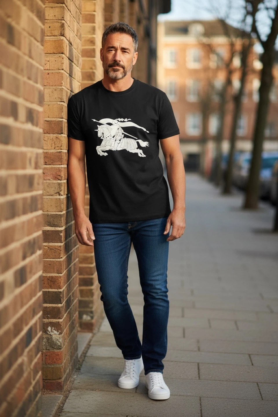 Burberry Black Cotton T-Shirt, Size LL