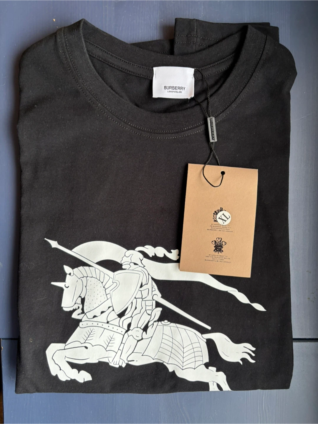 Burberry Black Cotton T-Shirt, Size LL - photo 3