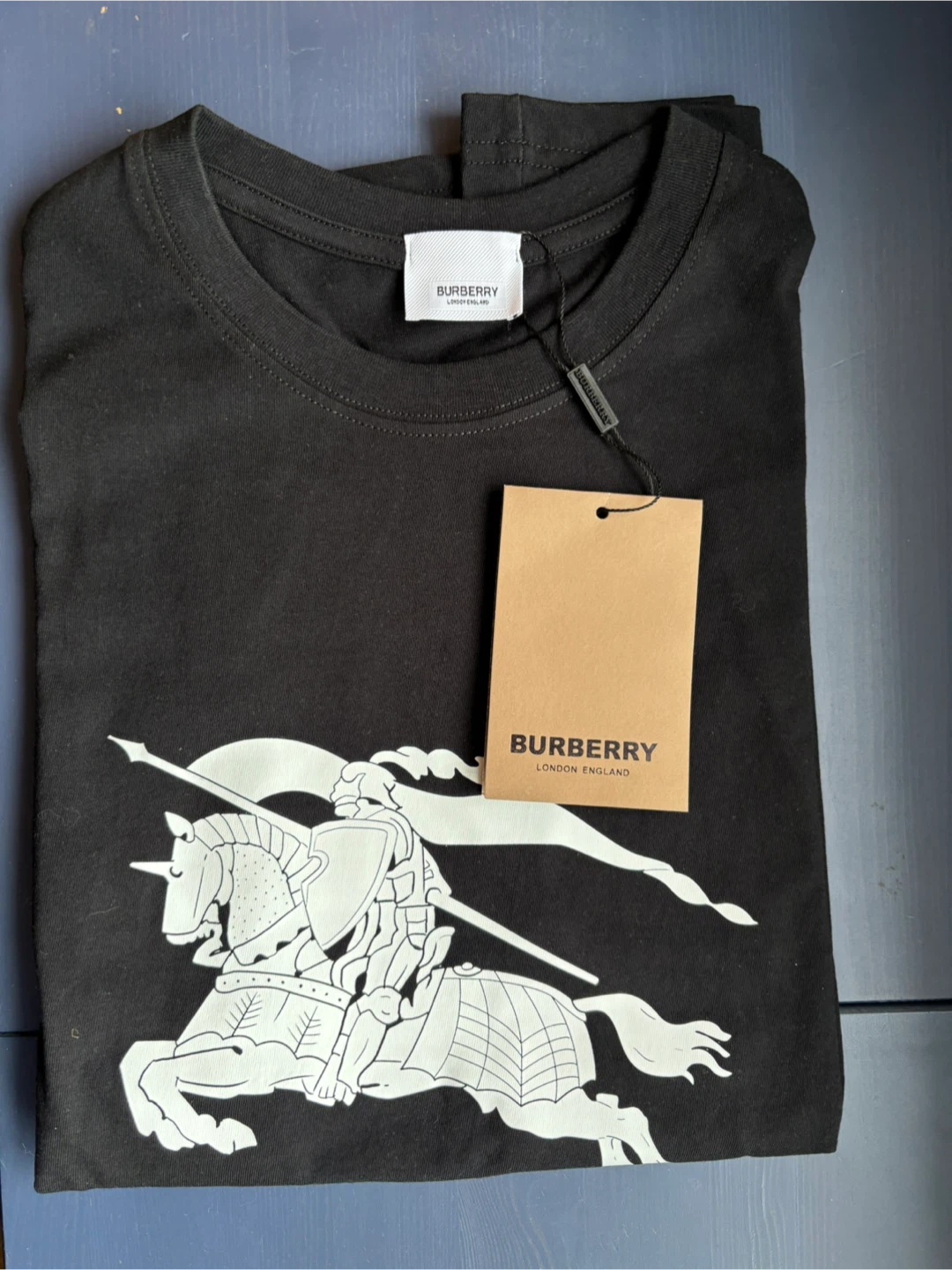 Burberry Black Cotton T-Shirt, Size LL - photo 2