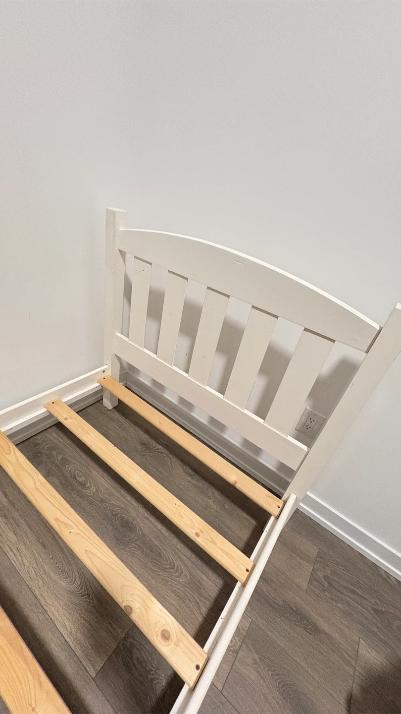 White Wood Bed Frame - photo 3