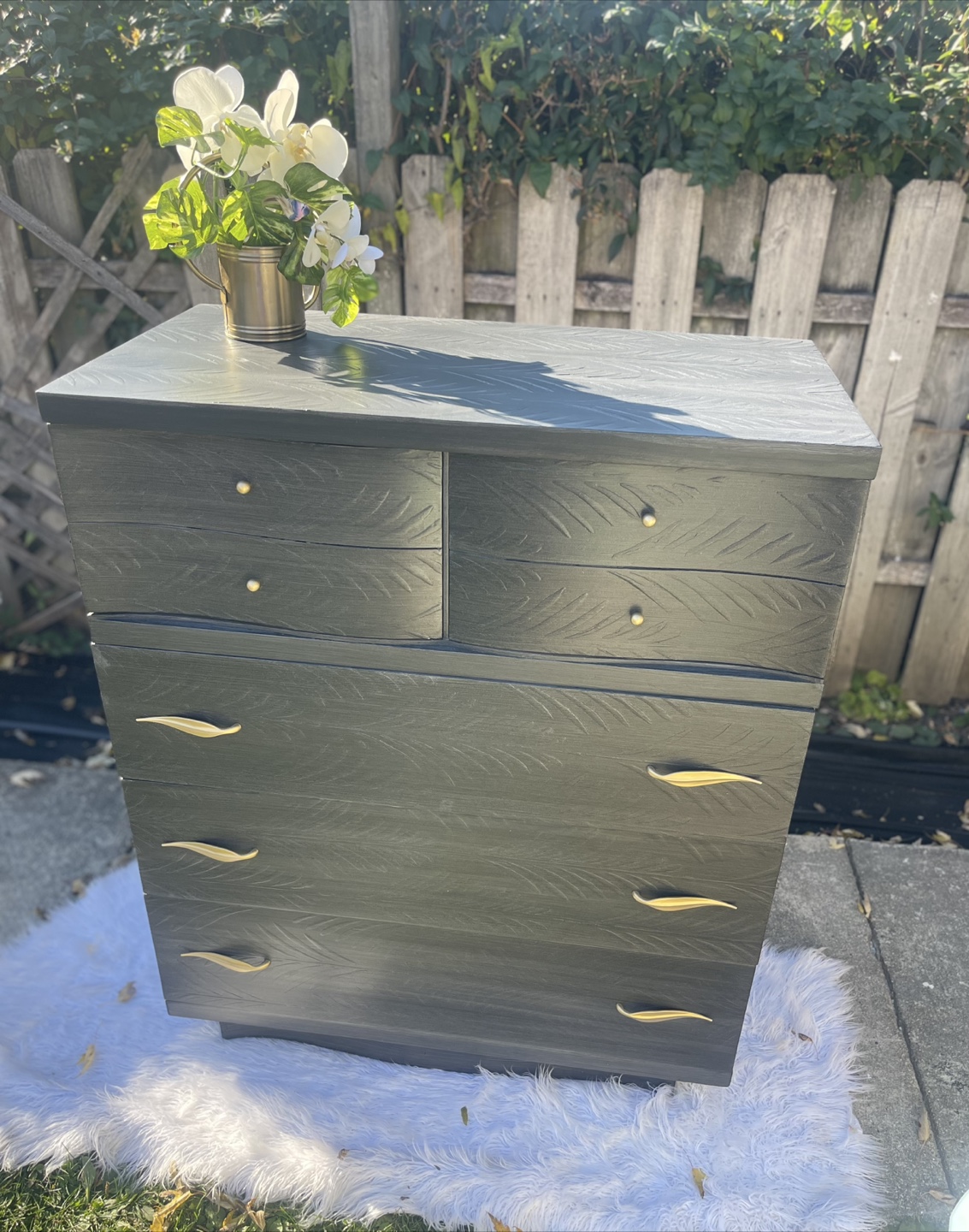 MCM 5 drawers dresser redone in Modern Brushed Gray