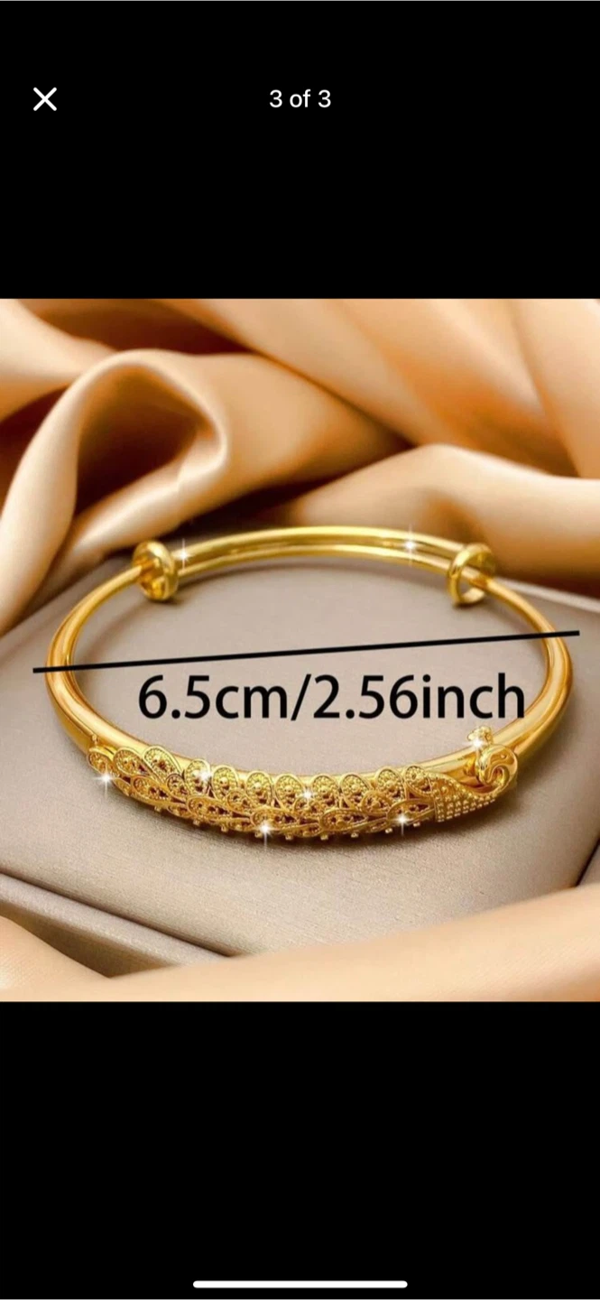 Gold Bangle Bracelet - 2.56 inch - photo 2
