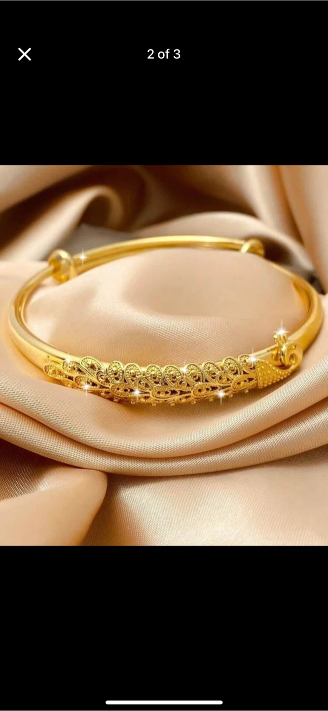 Gold Bangle Bracelet - 2.56 inch