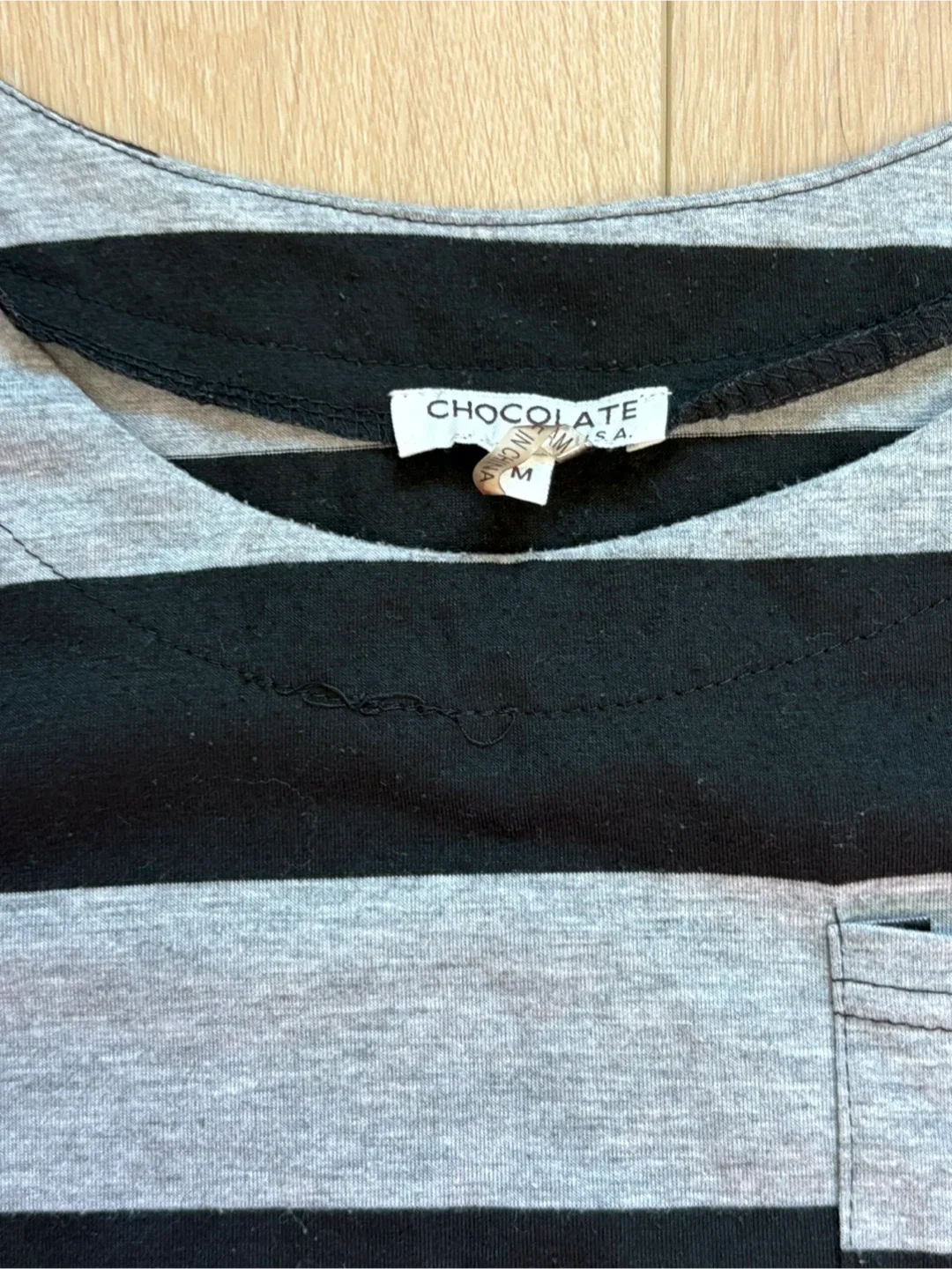 Free black grey Striped Top - Size M 🥕 image indicator(2)