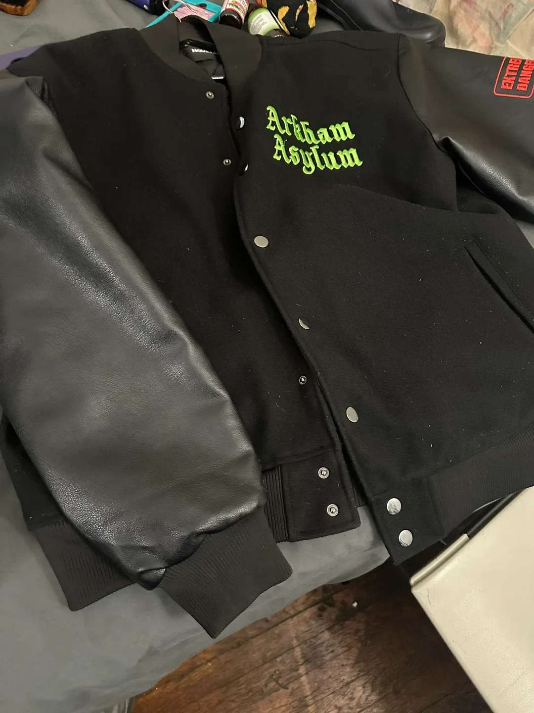 DC Comics The Joker Arkham Asylum Varsity Jacket image indicator(2)