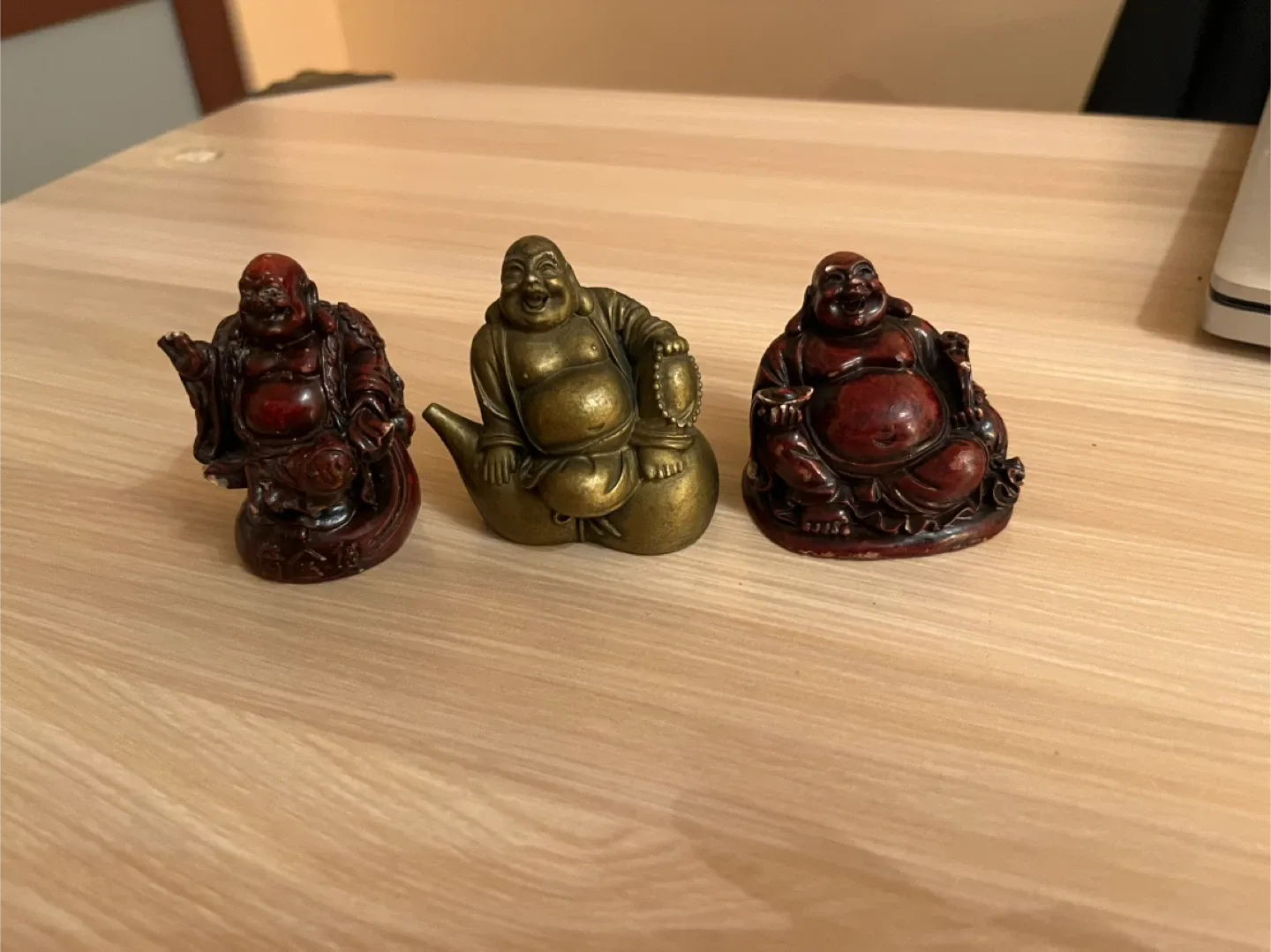 Set of 3 Laughing Buddha Figurines image indicator(3)