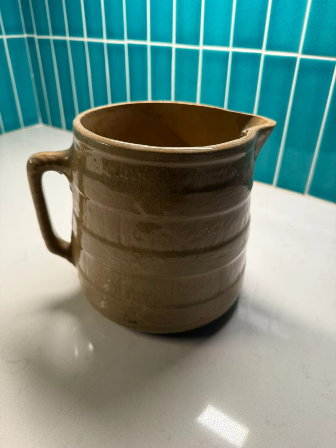Stoneware Pitcher with Floral Design - photo 3
