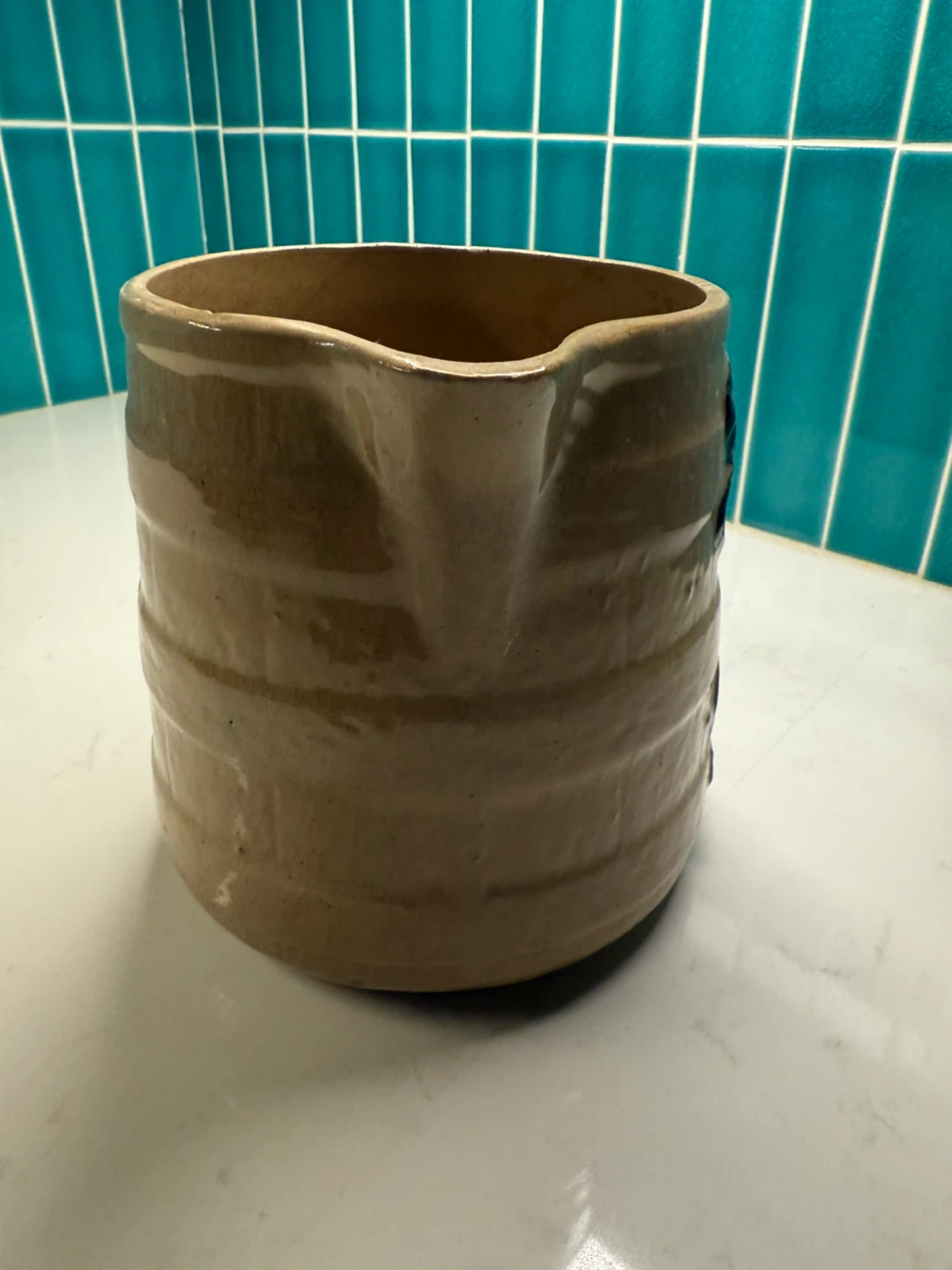 Stoneware Pitcher with Floral Design - photo 5