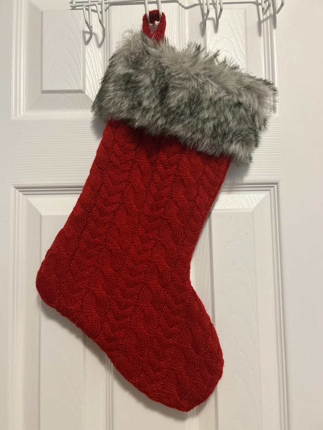 Red Christmas Stocking with Fur Trim