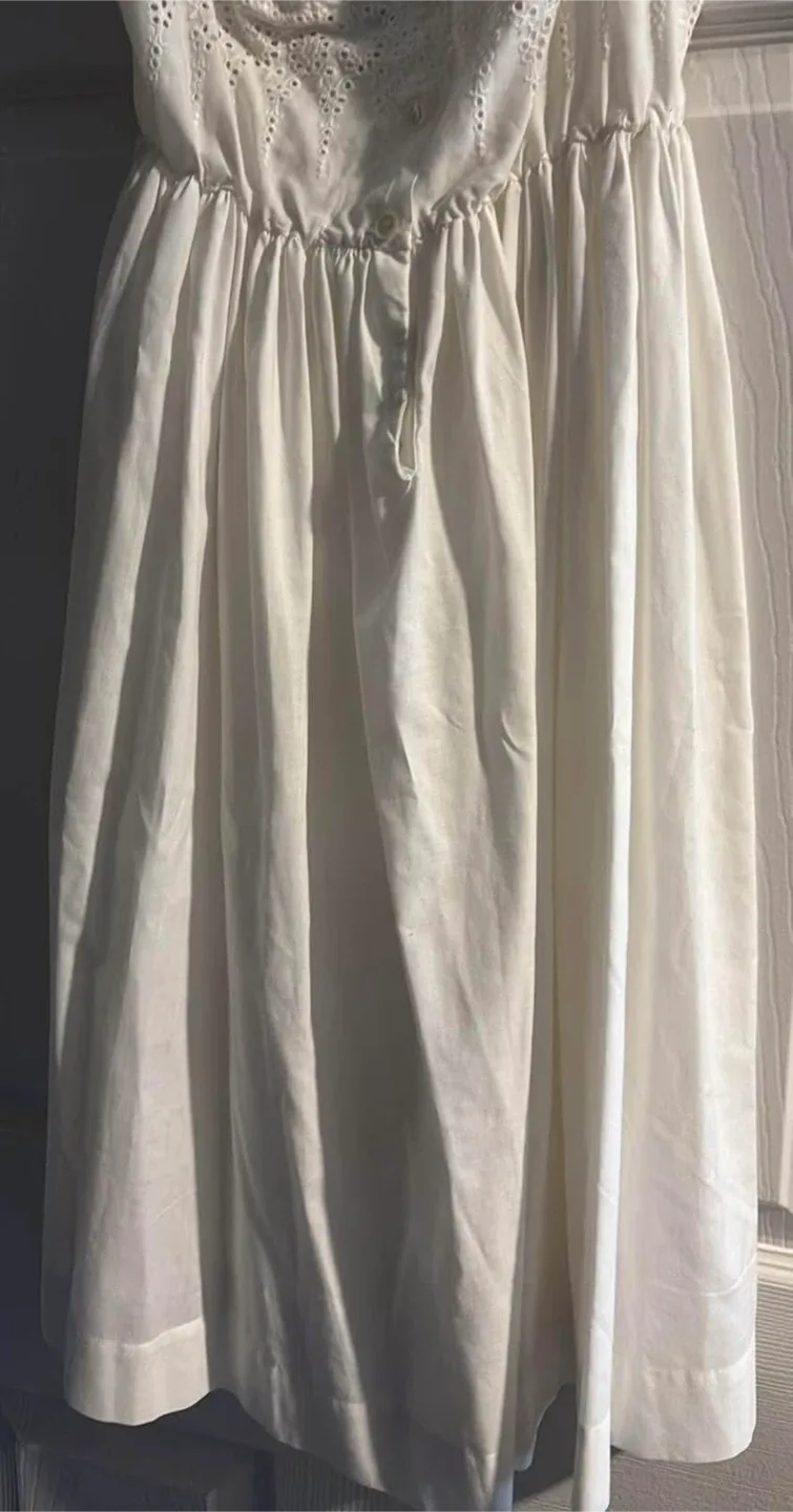 Vintage White Sundress with Eyelet Detail image indicator(2)