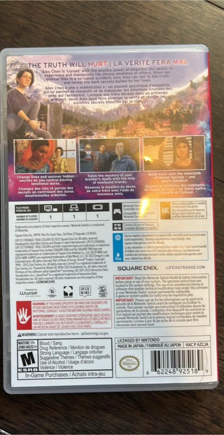 Life is strange true colors Nintendo switch game card image indicator(4)