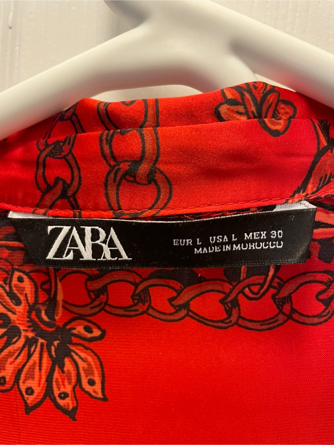 Zara Red Patterned Dress - Size L - photo 3