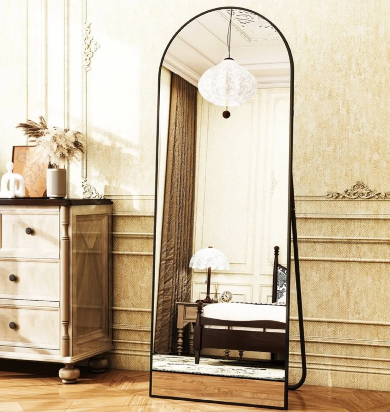 Black metal arch frame Full Length Mirror - brand new 59"x16” image indicator(5)