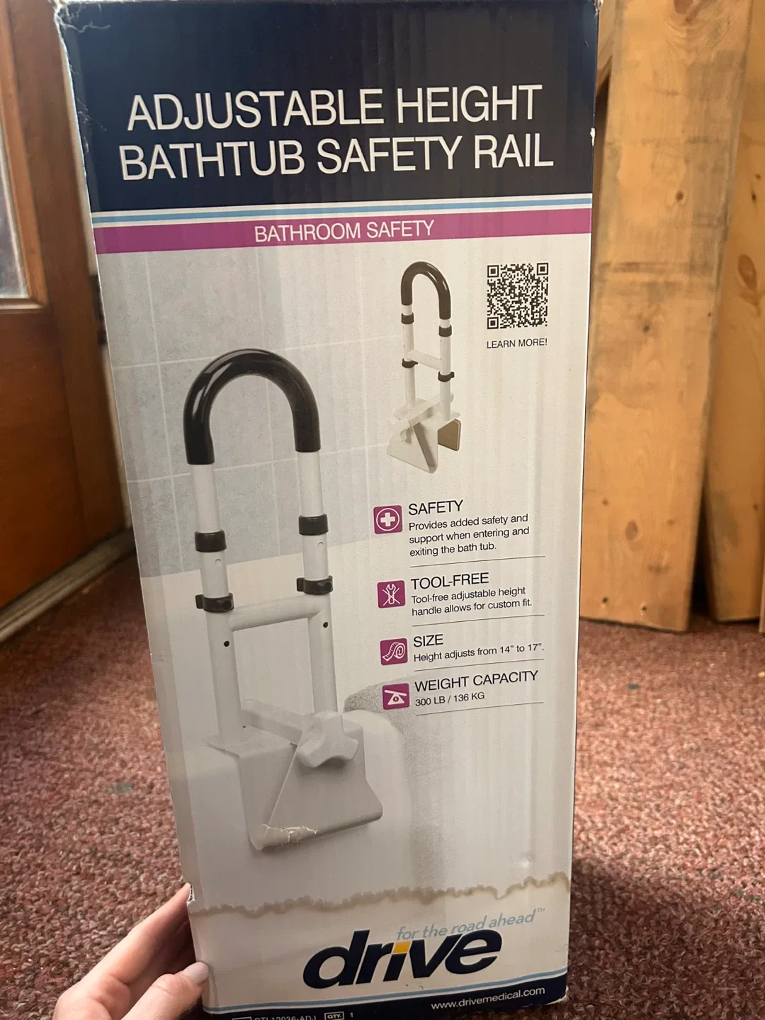 Drive Adjustable Height Bathtub Safety Rail image indicator(2)