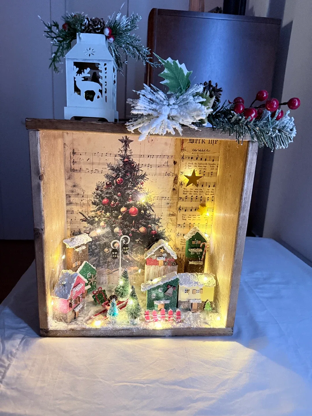Christmas Village Shadow Box Display