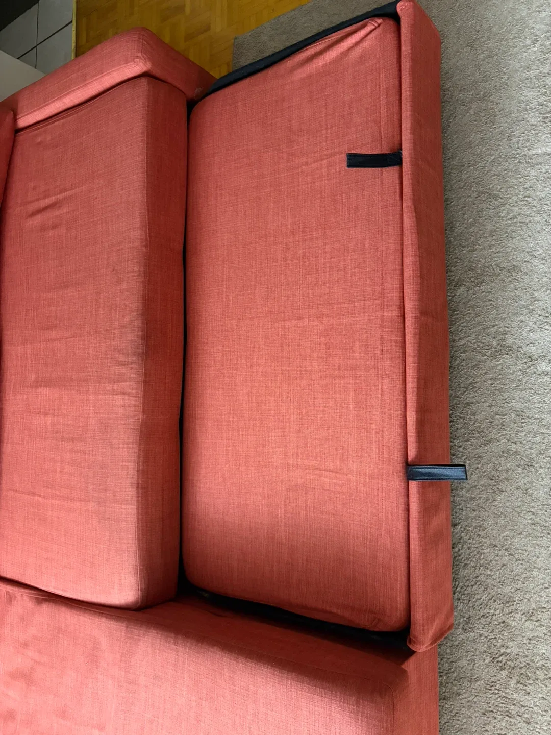 Orange Sleeper Sofa with Chaise image indicator(4)