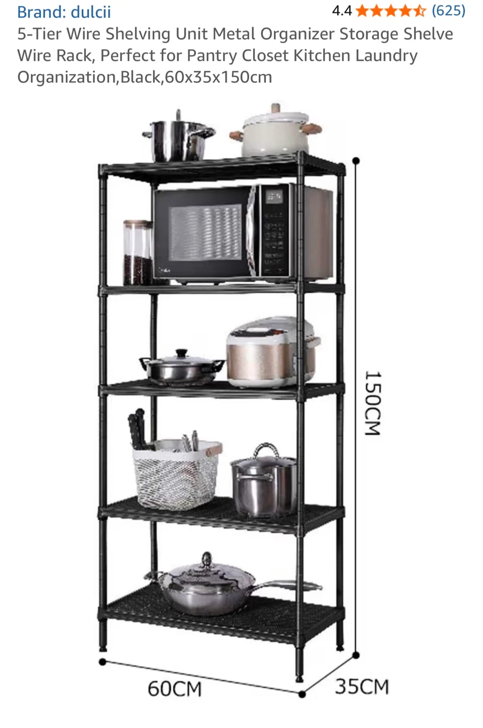 5 Tier Wire Shelving Unit Metal rack - photo 3