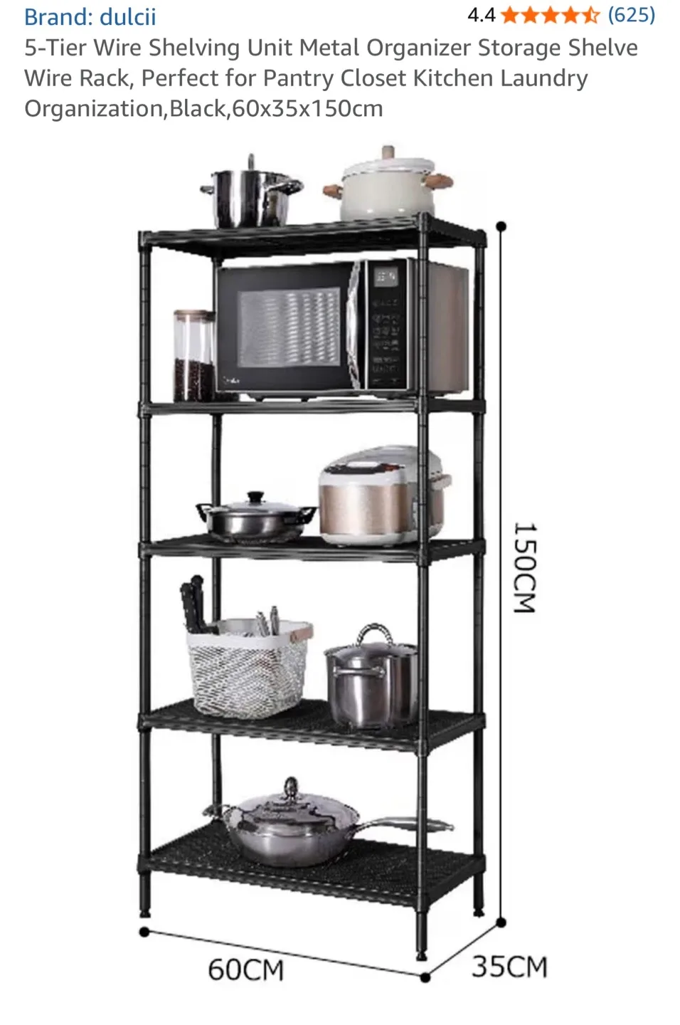 5 Tier Wire Shelving Unit Metal rack image indicator(3)