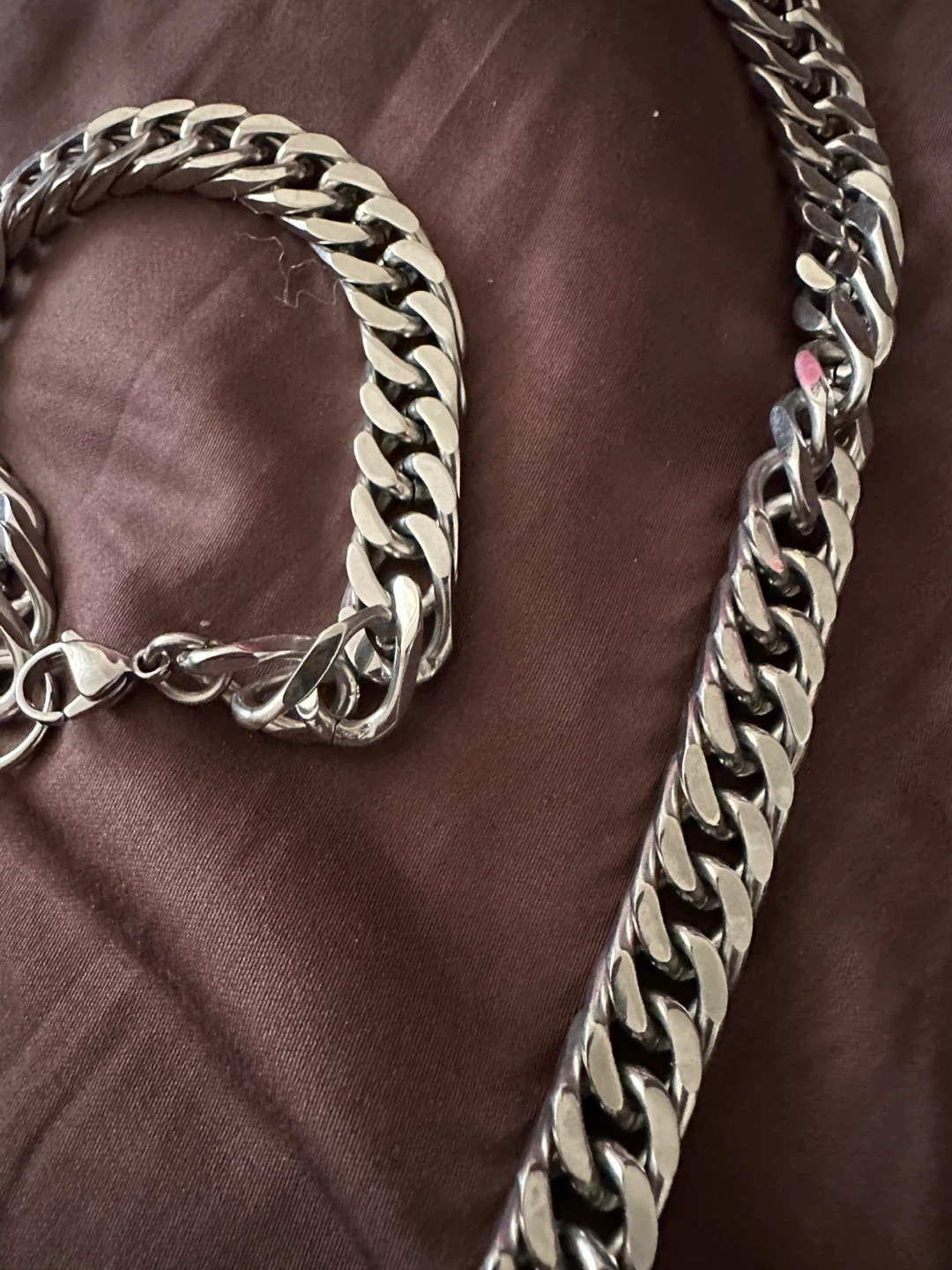 Stainless steel Chain Necklace and Bracelet Set - photo 2