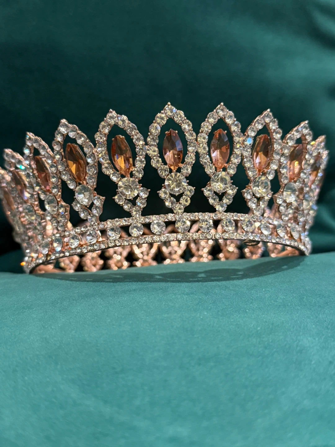 Rose Gold Rhinestone Crown