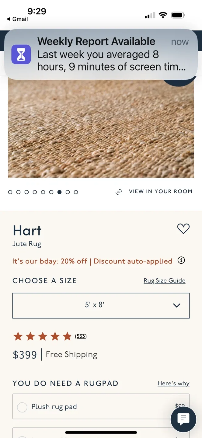Revival Rugs Hart Jute Rug 5' x 8' image indicator(3)