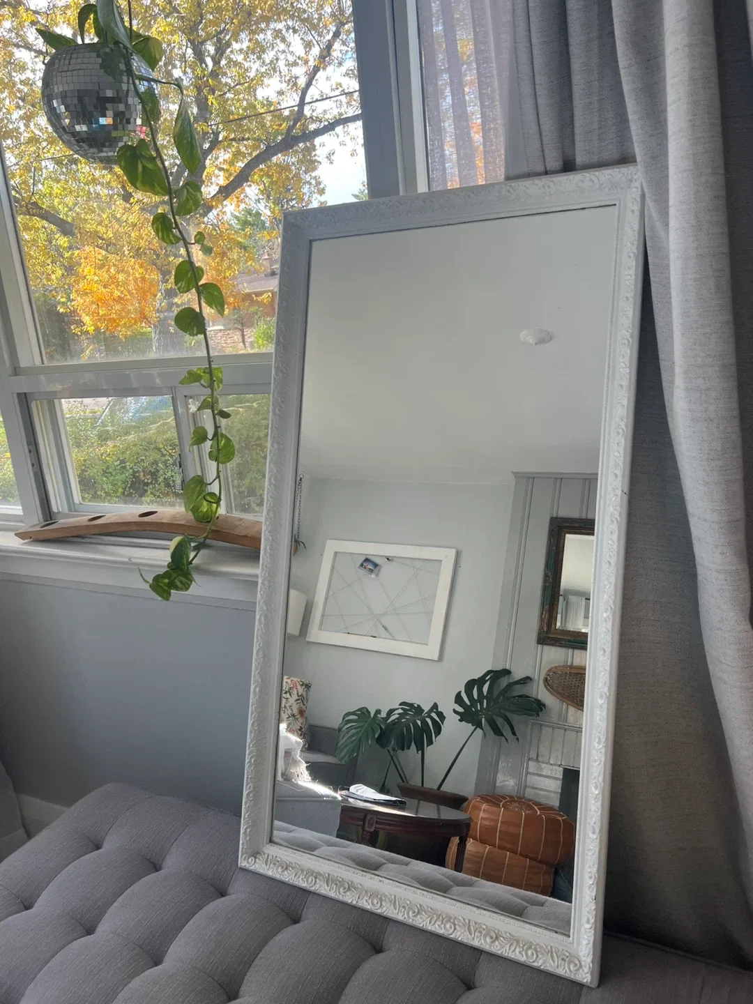 White Framed Mirror thumbnail