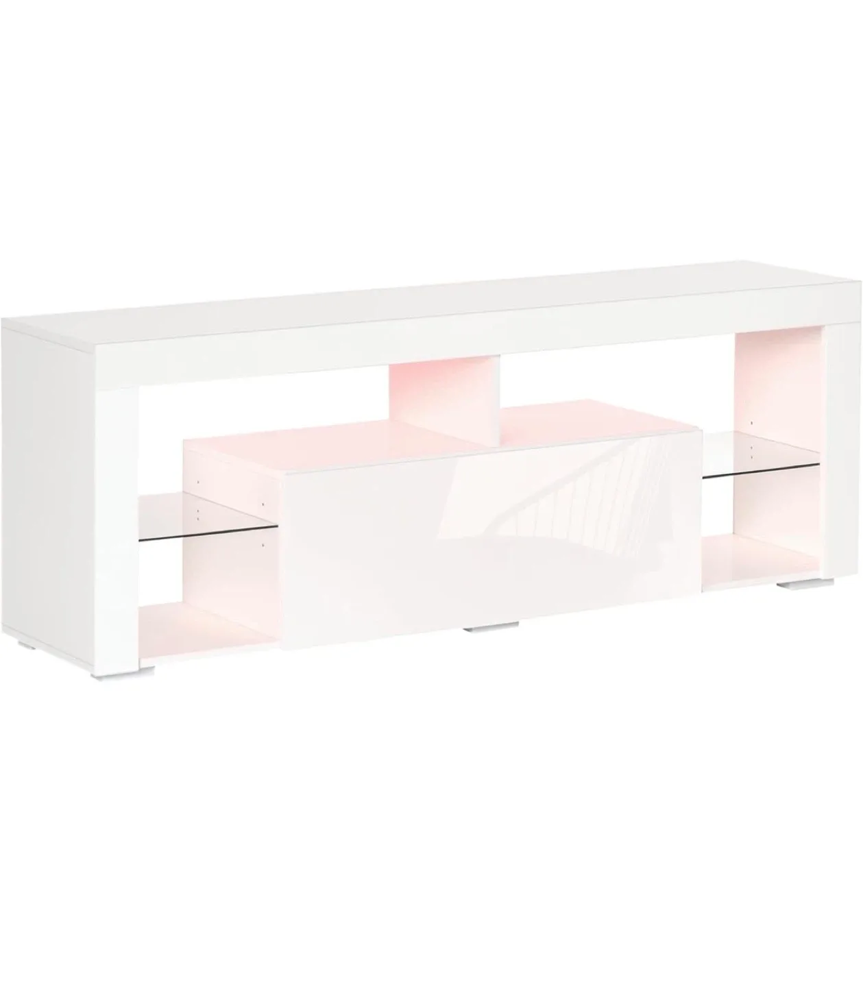 White High Gloss TV Stand with LED Lights image indicator(6)