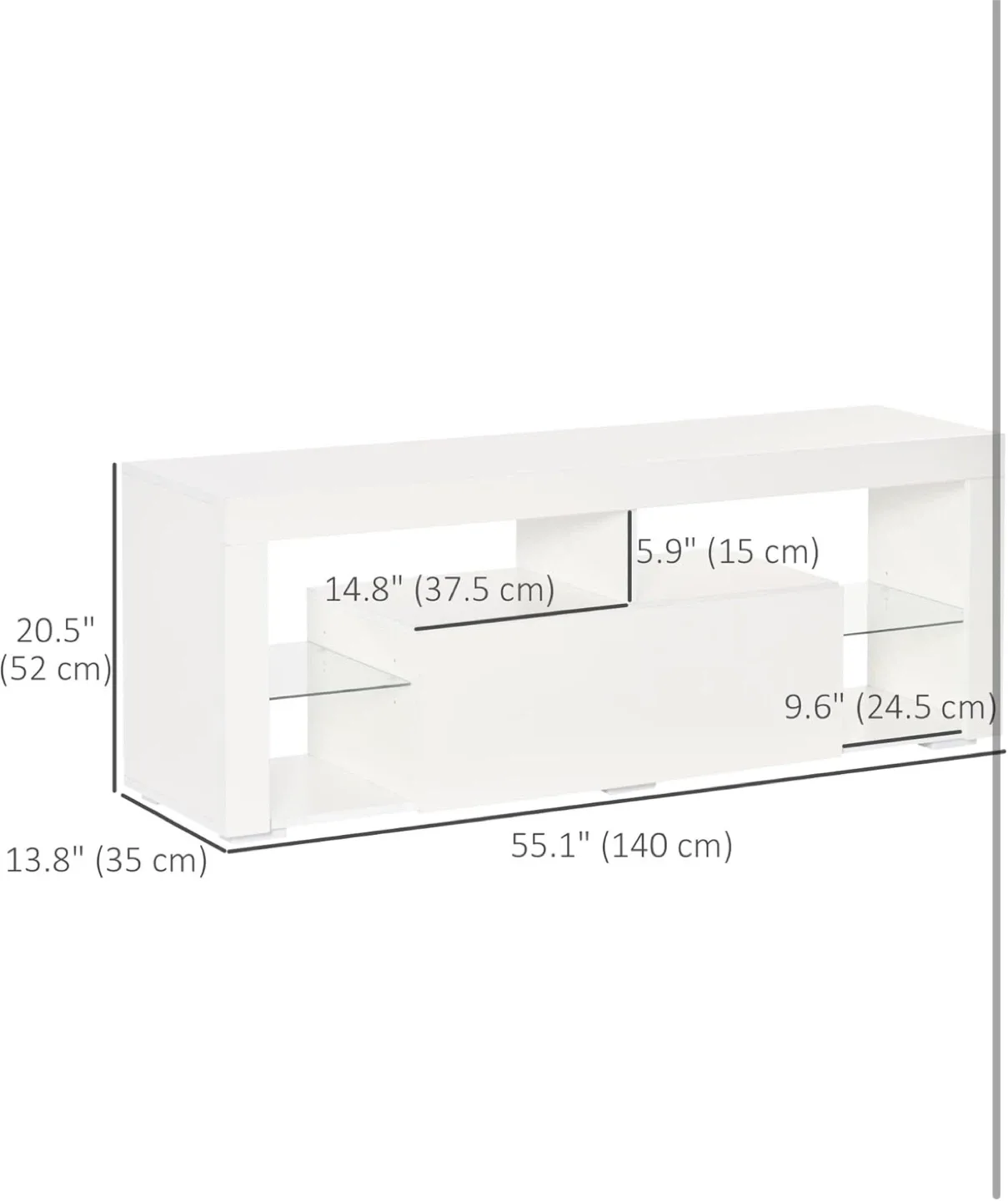 White High Gloss TV Stand with LED Lights image indicator(4)