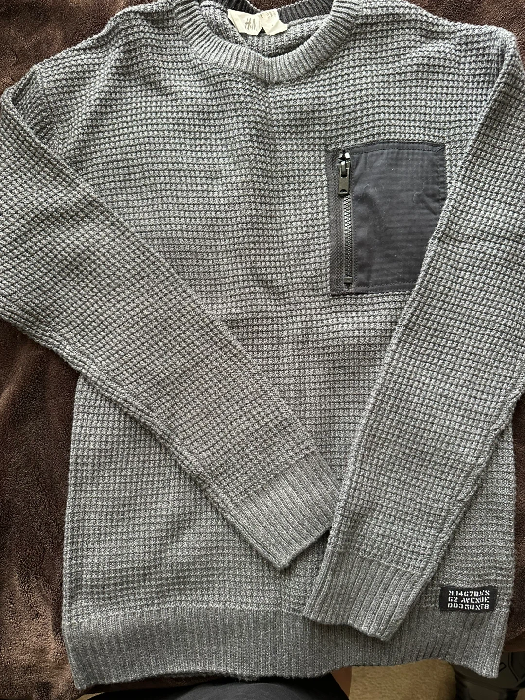 H&M Grey Waffle Knit Sweater - Size 10-12Y - photo 5