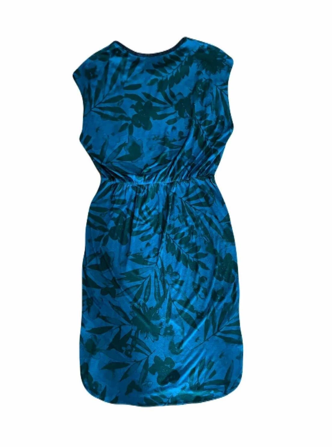 Joe Fresh women’s medium tropical print midi dress, teal blue - photo 2