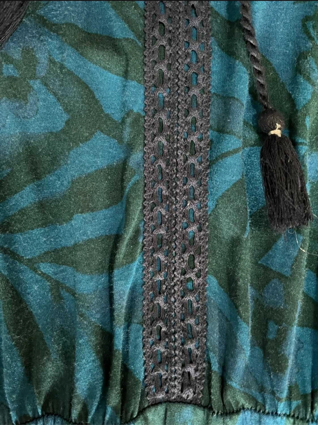 Joe Fresh women’s medium tropical print midi dress, teal blue - photo 4