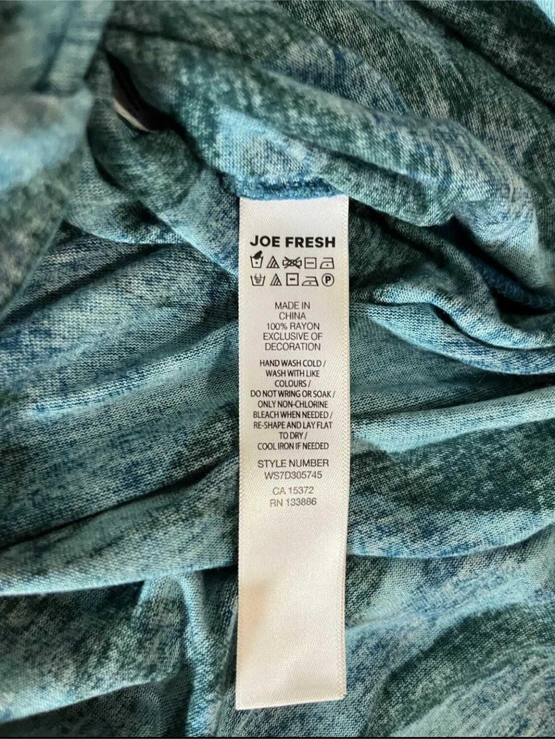 Joe Fresh women’s medium tropical print midi dress, teal blue - photo 3