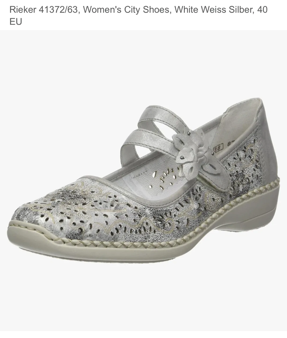 Rieker Silver Mary Jane Shoes - Size 7.5 image indicator(7)