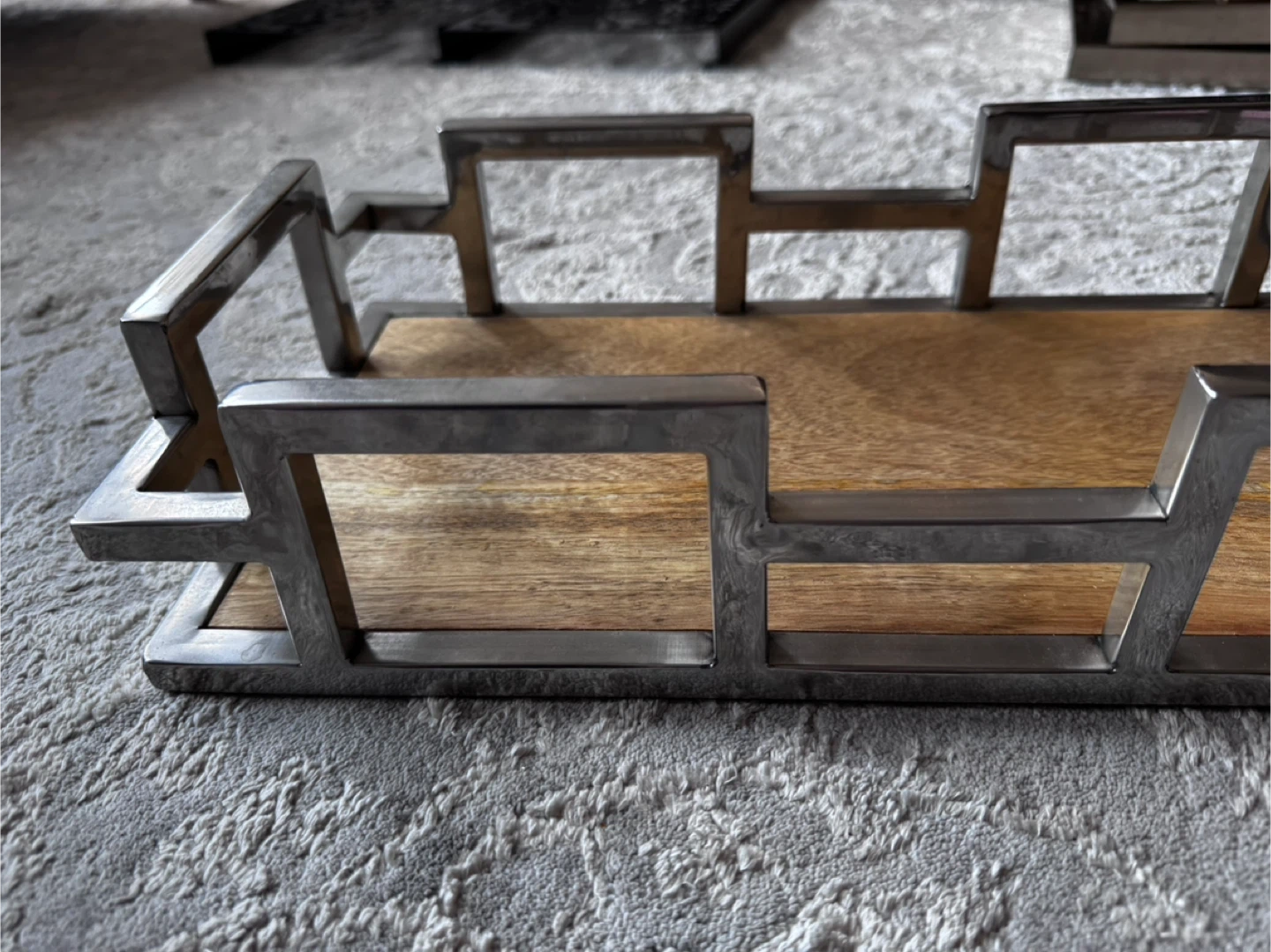Metal & Wood Decorative Tray
