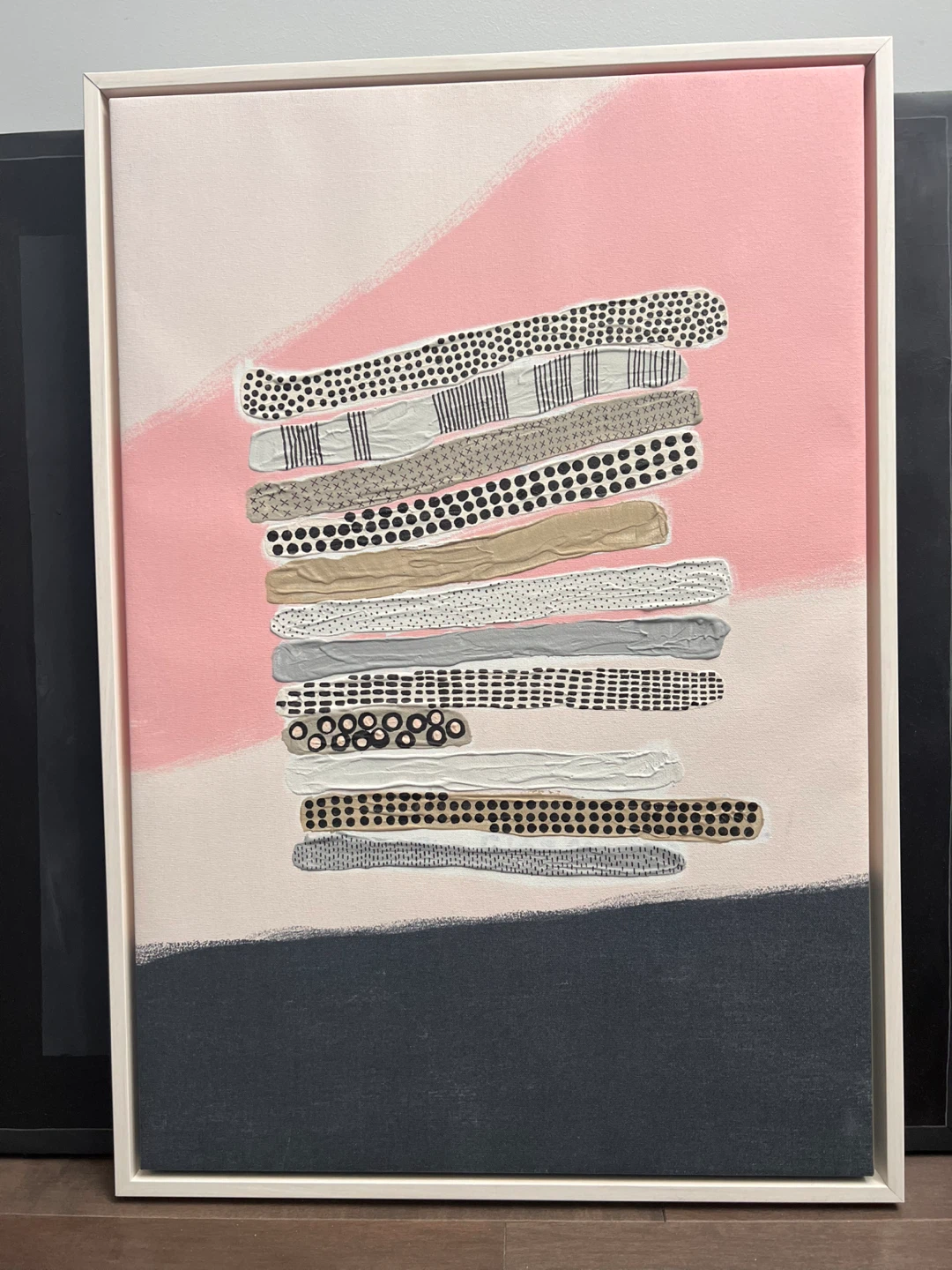 Abstract Canvas Wall Art - Pink & Black
