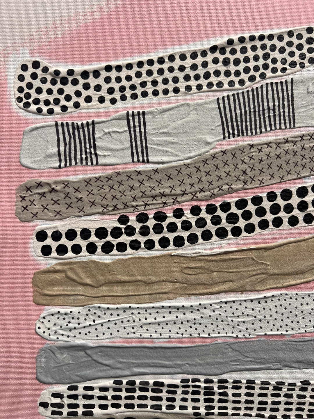Abstract Canvas Wall Art - Pink & Black - photo 2