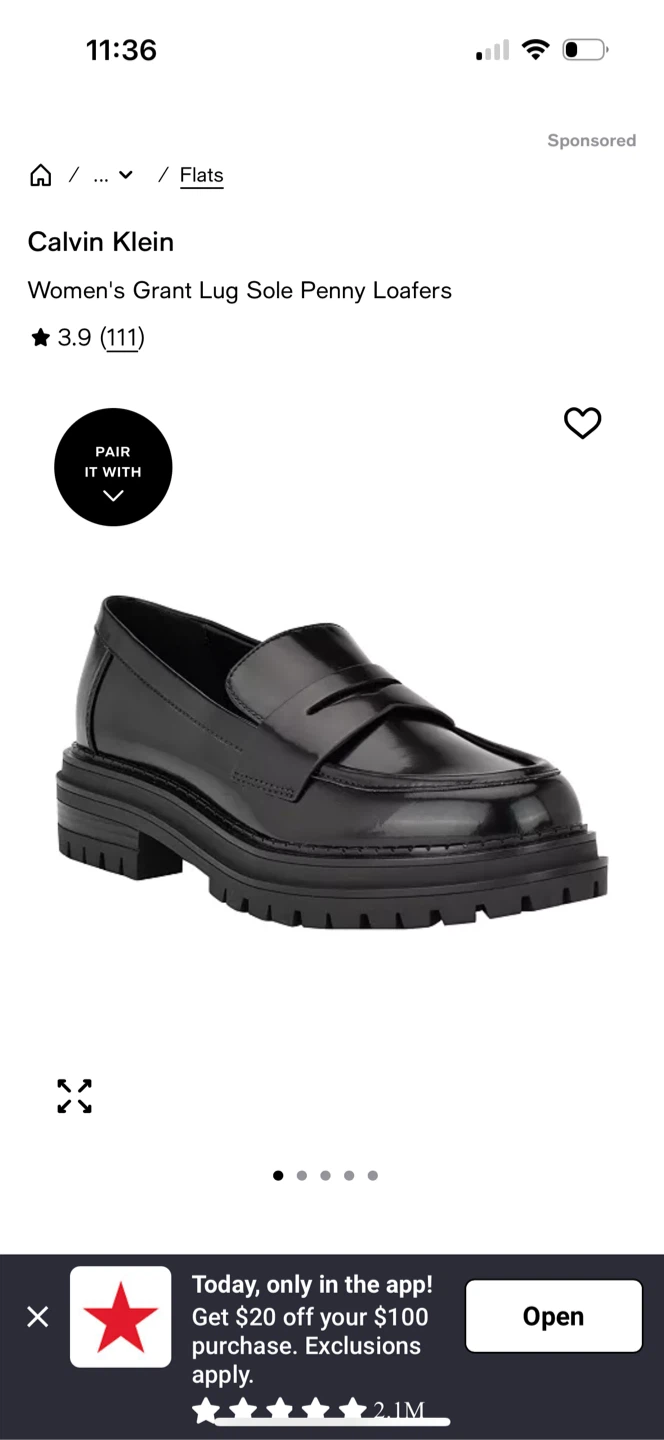 Calvin Klein Women's Grant Lug Sole Penny Loafers - 10M