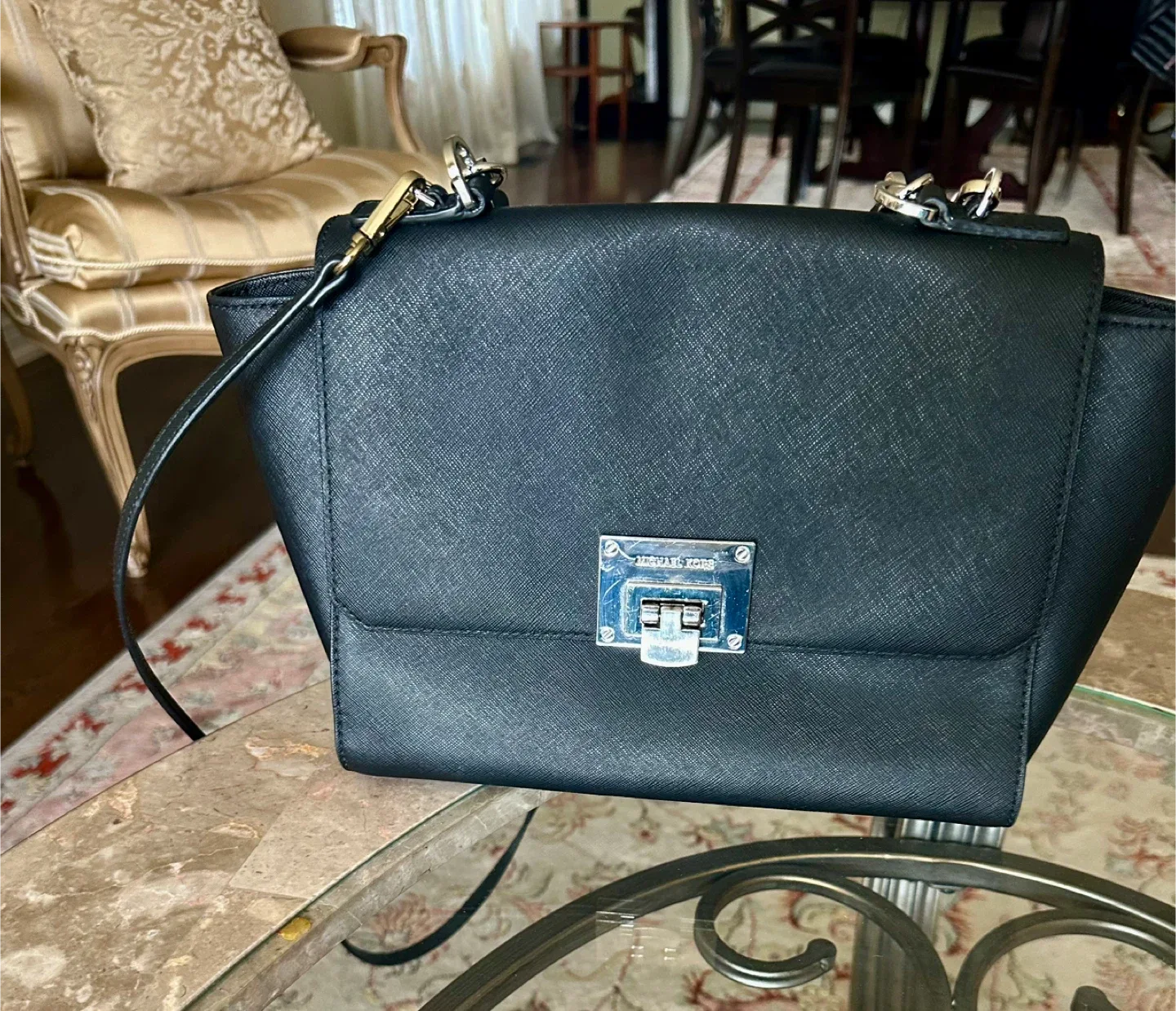 Michael Kors Black Satchel Bag image indicator(3)