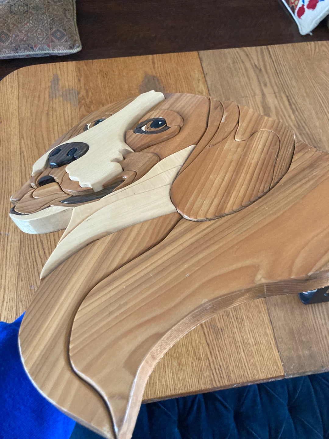Handcrafted Wooden Dog Head Wall Art - photo 2