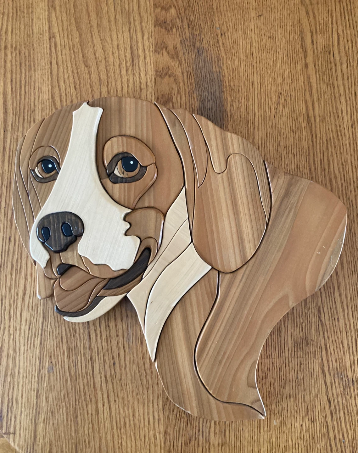 Handcrafted Wooden Dog Head Wall Art