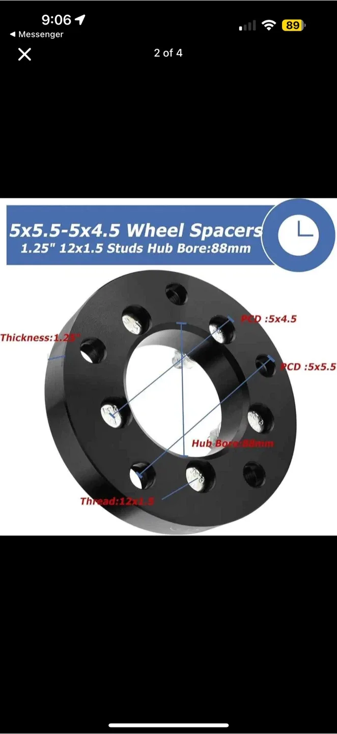 5x5.5-5x4.5 Wheel Spacers 1.25" image indicator(4)