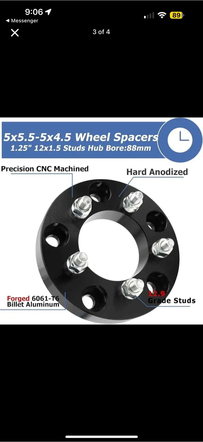 5x5.5-5x4.5 Wheel Spacers 1.25"