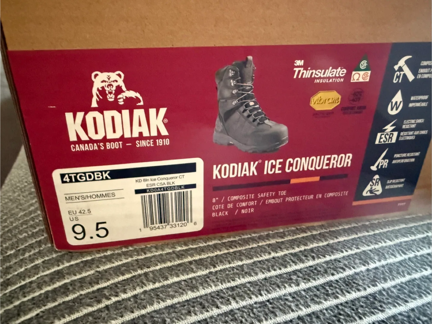 Kodiak Ice Conqueror CT Work Boots - Size 9.5